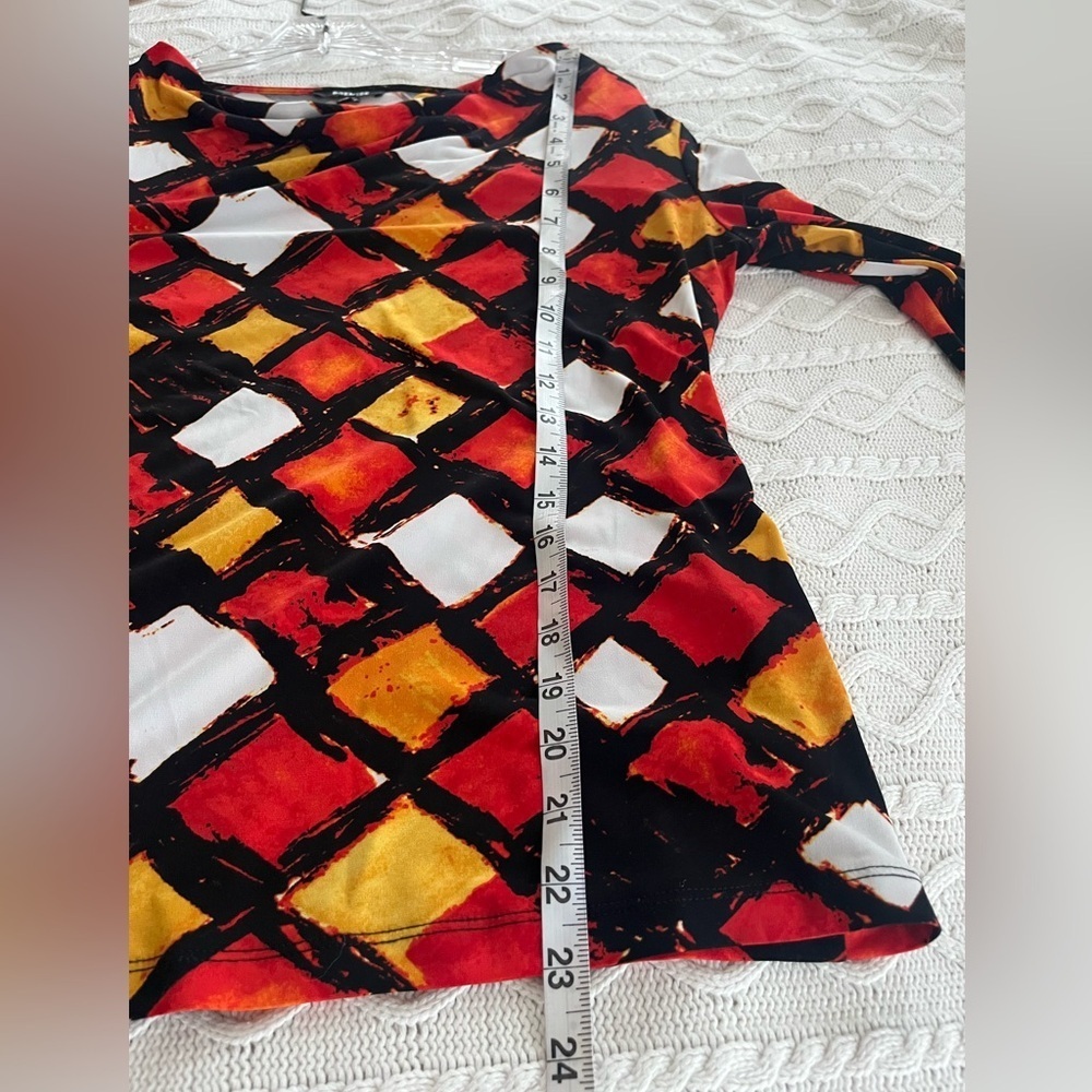 Premise Vibrant Multicolor Cowl Neck Blouse Women’s Size Medium - Picture 11 of 14